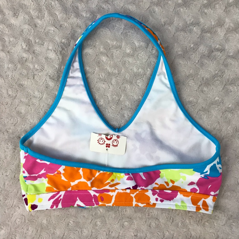 Hanna Andersson Halter Bikini Top 140 US 10 Floral - Picture 3 of 5